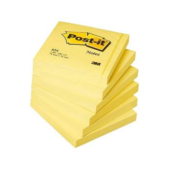 Samolepilni lističi 3M Post it 654, rumeni 76x76, s 100 lističi.