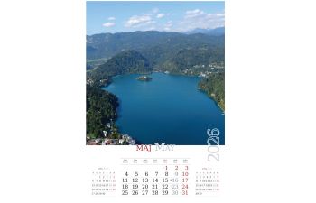 Stenski koledar Slovenija iz zraka 2026, 33 x 54 cm