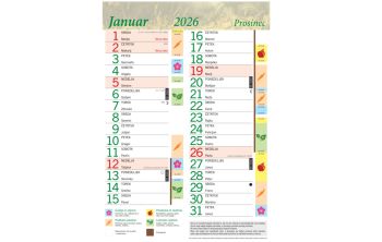 Stenski setveni koledar 2026, mehka vezava, 23 x 33 cm