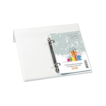 Namizni koledar, 14-dnevni, PVC, bel, 2026