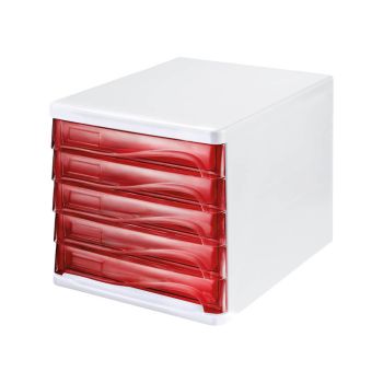 Predalnik 5-delni transparentno rdeč H61294 20