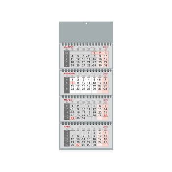 Stenski koledar, Poslovni 4-delni, špirala, siv, 201225-2, 2027, 30 x 79