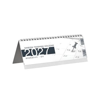 Namizni koledar, pokončni, enobarvni, 2027, 201231,  29,7 x 15