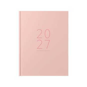 Poslovnik, tedenski z datumi, 20 x 26,9 cm, črte, 192 strani, 80g beli papir, roza, 2027