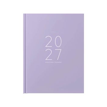Poslovnik, tedenski z datumi, 20 x 26,9 cm, črte, 192 strani, 80g beli papir, vijola, 2027