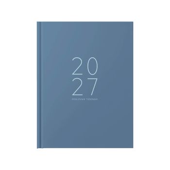 Poslovnik, tedenski z datumi, 20 x 26,9 cm, črte, 192 strani, 80g beli papir, petrol moder, 2027
