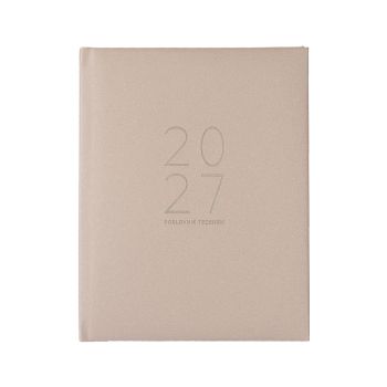 Poslovnik, SPARKLE, tedenski z datumi, 20 x 26,9 cm, črte, 192 strani, 80g beli papir, roza, 2027