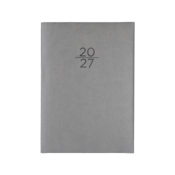 Dnevnik, z datumi, 17,2 x 24,3 cm, črte, 384 strani, 80g beli papir, siv, 2027