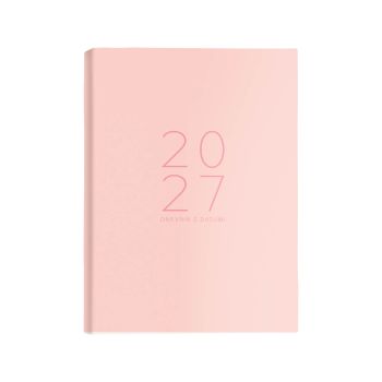 Dnevnik, z datumi, 17,2 x 24,3 cm, črte, 384 strani, 80g beli papir, roza, 2027