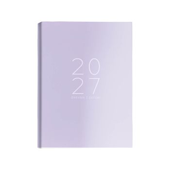 Dnevnik, z datumi, 17,2 x 24,3 cm, črte, 384 strani, 80g beli papir, vijola, 2027
