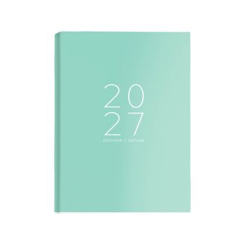 Dnevnik, z datumi, 17,2 x 24,3 cm, črte, 384 strani, 80g beli papir, turkiz, 2027