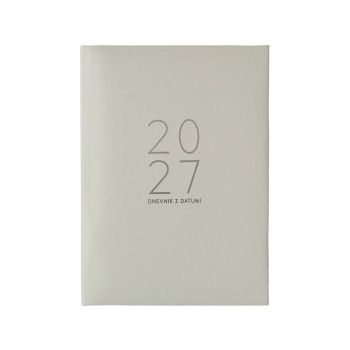 Dnevnik, z datumi, SPARKLE, 17,2 x 24,3 cm, črte, 384 strani, 80g beli papir, silver, 2027