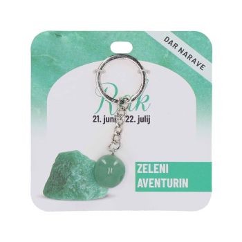 Obesek za ključe Zodiak, zeleni aventurin