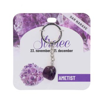 Obesek za ključe Zodiak, ametist