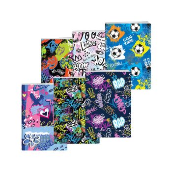 Zvezek A4, 52 listni, črtan 9mm, Grafiti, New Design