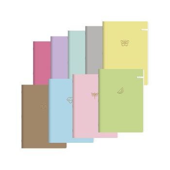 Zvezek A4 60 listni karo 5mm Soft Touch 70g papir, 240g platnica, 3D zlatotisk, sortirani motivi