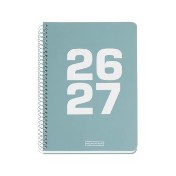 Šolski planer, dnevni, 10-mesečni, špiralni, 155x213mm, Green 26/27
