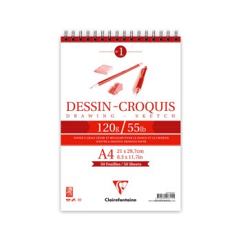 Špiralni skicirni blok A4 50 listni