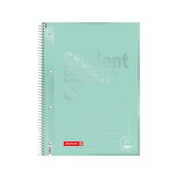Špiralni zvezek, Brunnen, Student Color Code, pastelno zelen, A4, črtasti, 80 listni