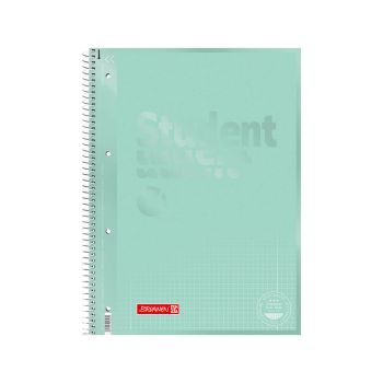 Špiralni zvezek, Brunnen, Student Color Code, pastelno zelen, A4, mali karo, 80 listni