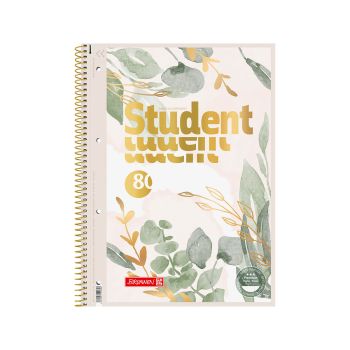 Špiralni zvezek, Brunnen, Student Color Code, Bloom, A4, črtan, 80 listni