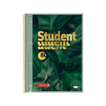 Špiralni zvezek, Brunnen, Student Color Code, Jungle, A4, mali karo, 80 listni