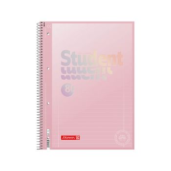 Špiralni zvezek, Brunnen, Premium Student, pastelno lila, A4, črtan, 80 listni