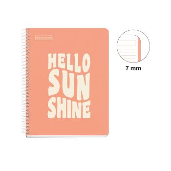 Špiralni zvezek, Miquelrius, A5, 100-listni, črtan, Messages, Peach