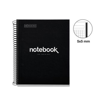 Špiralni zvezek, Miquelrius, A5, 80-listni, črtan, Emotions, Black