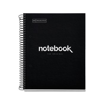 Špiralni zvezek, Miquelrius, A5, 80-listni, karo, Emotions, Black