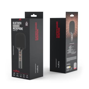 Mikrofon z Blutooth zvočnikom 5.0, funkcija karaoke, modelator zvoka, eko efekt, obseg 10m, črn.