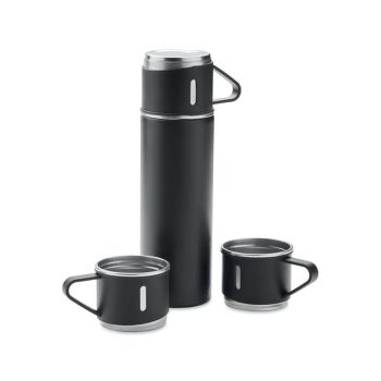 Set termo steklenica in 2 dodatnima skodelicama iz nerjavečega jekla  s pokrovom, ki ne pušča