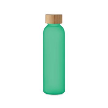 Steklena flaška Abe, zelena, z bambusovim pokrovčkom, 500 ml