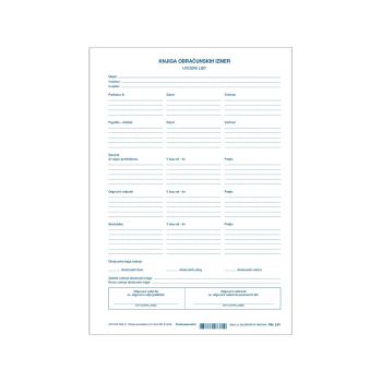 3.81 Knjiga obračunskih izmer-uvodni list