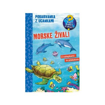 Morske živali, pobarvanka z ugankami