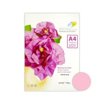 Barvni papir A4 160g pastelno roza, 1/100