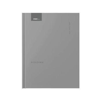 Poslovnik, 20 x 26,9 cm, črte, 192 strani, 80g beli papir, siv, 2026