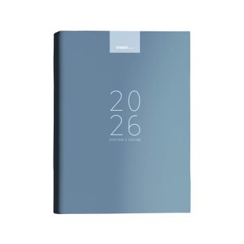 Dnevnik, z datumi, 17,2 x 24,3 cm, črte, 192 strani, 80g beli papir, petrol moder, 2026