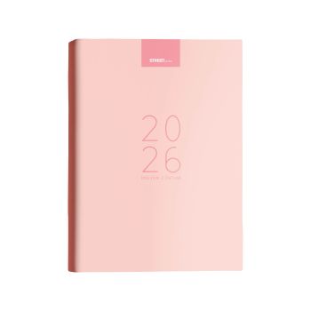 Dnevnik, z datumi, 17,2 x 24,3 cm, črte, 192 strani, 80g beli papir, roza, 2026