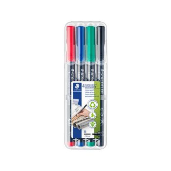 Permanentni flomaster Lumocolor 317 WP4, set 4 različnih barv