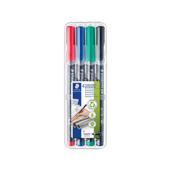 Permanentni flomaster Lumocolor 318 WP4, set 4 različnih barv