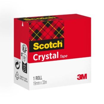 Lepilni trak, 3M Scotch 600 Crystal,19mm x 33m