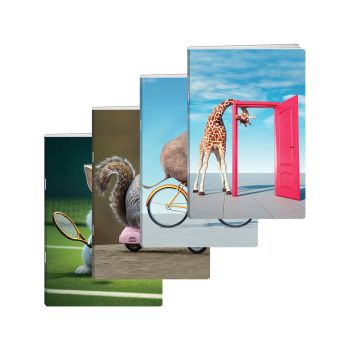 Zvezek, New Design, A5, 52-listni, črtani, različni motivi Funny Animals