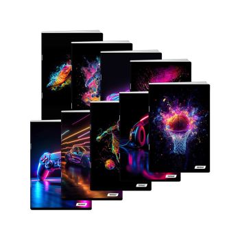 Zvezek, Target, A4, 52-listni, karo 5 mm, različni motivi Neon Vibes