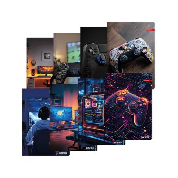 Zvezek A4 52 listni črtan Gamer, sortirani motivi