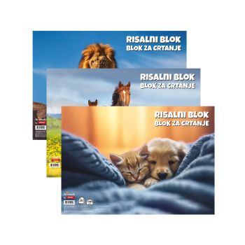 Risalni blok, Target, A3, 20-listni, različna motiva Animal