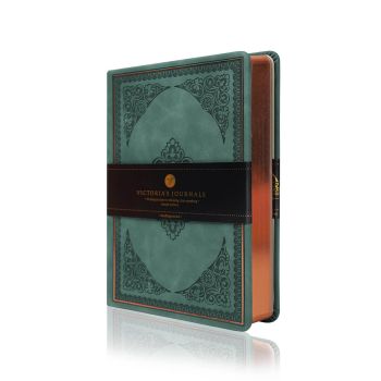 Blok Victoria's Journals Vintage Old Book, trede platnice 11,3x16,3 Zelen
