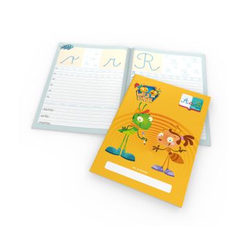 Šolski zvezek, Lili in Bine, A4, latajn ABC z malimi in velikimi pisanimi črkami