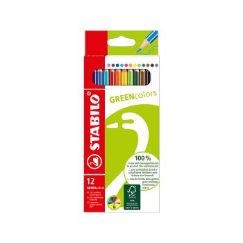 Ergonomske barvice, Stabilo, Green, 12 kos
