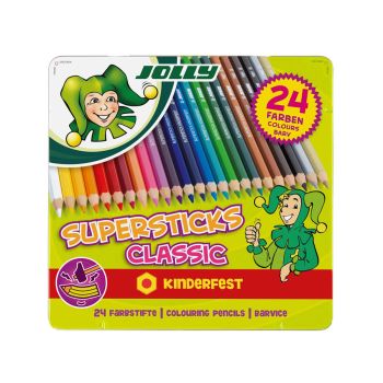 Barvice, Jolly, Kinderfest, 24 kos, v kovinski embalaži